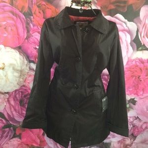 ☕️⌚️🎀NEW Esprit Black & Pink trench Coat! Sz L